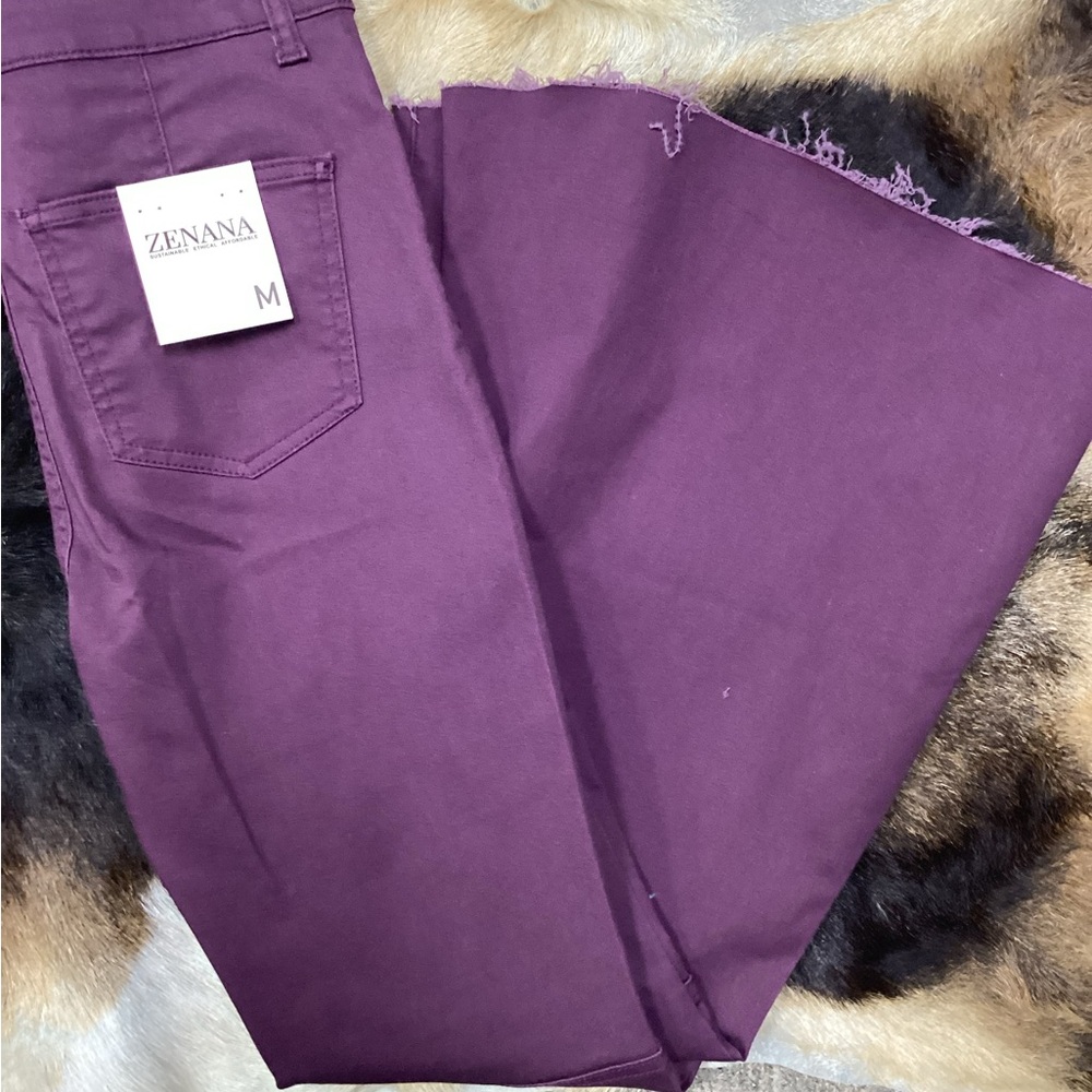 Ladies High Rise Xtra Flare, Stretch DARK PURPLE